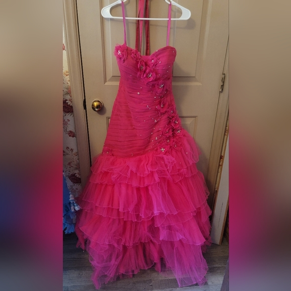 Pink Mermaid Prom Dress/Gown - Picture 1 of 7